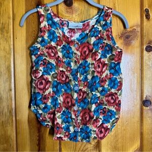 Vintage Options By Worthington Floral Textured Tank Top